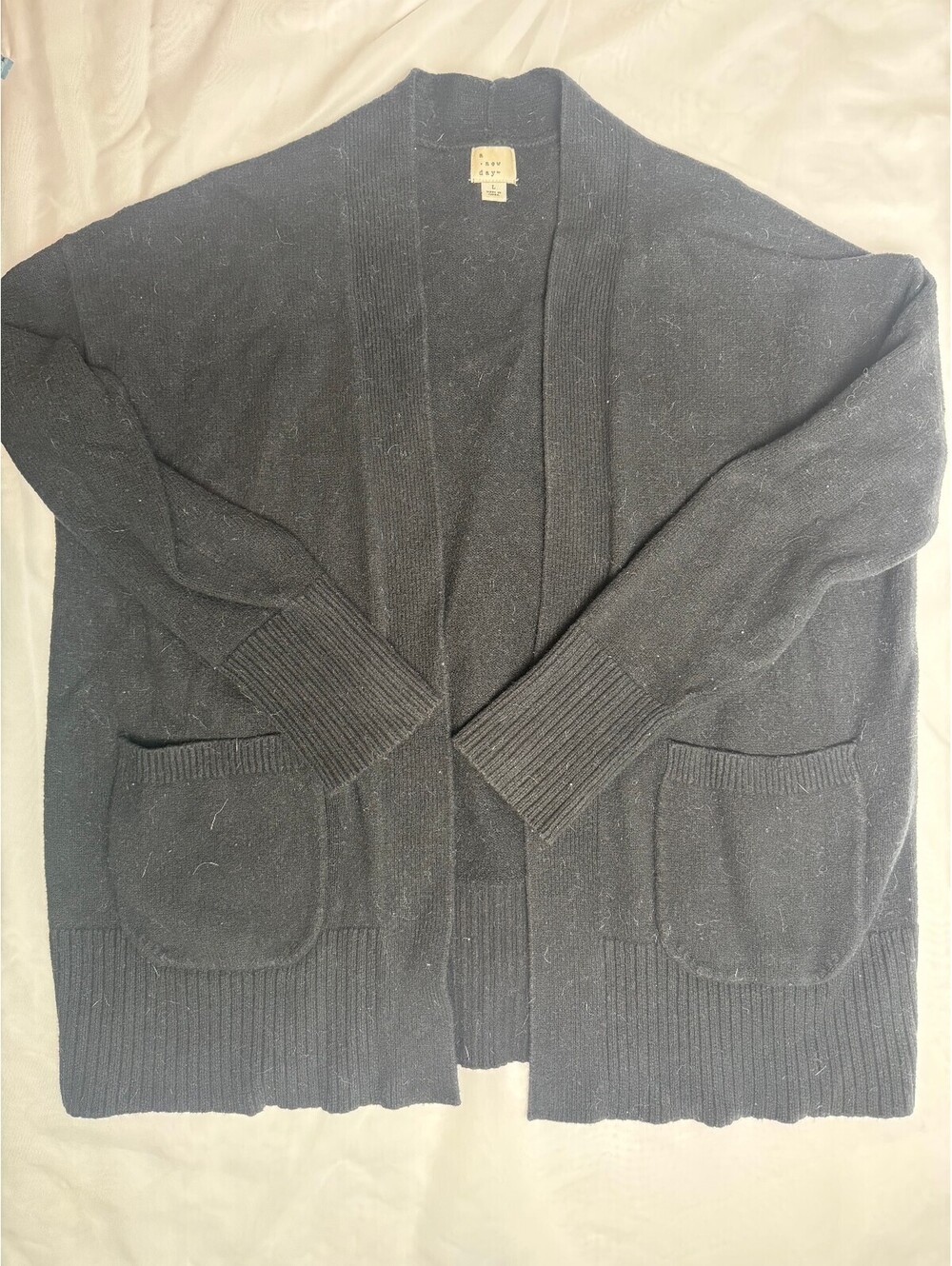 A New Day Black open front cardigan with pockets
